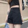 2021 Summer High-Waist A-Line Wide-Leg Denim Shorts for Women