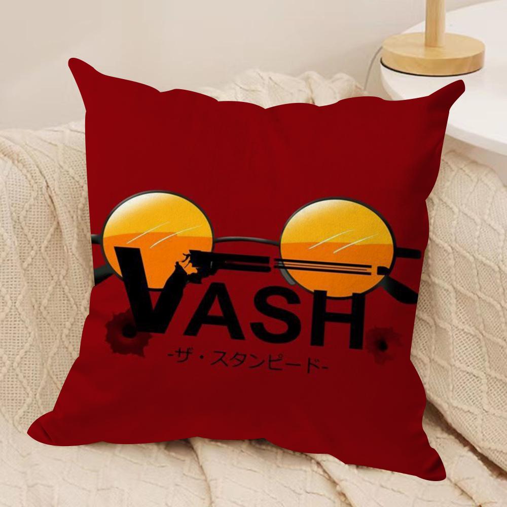 Cool Anime TTrigun Cushion Cover Soft Plush Fabric DoubleSided Printed Sofa Cushion Cover for All Seasons Home Decor Gift