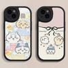 C-Chii-kawa Phone Case Hard Leather For iPhone 16 15 14 13 12 Mini 11 14 Pro Max Xs X Xr 7 8 Plus Fundas