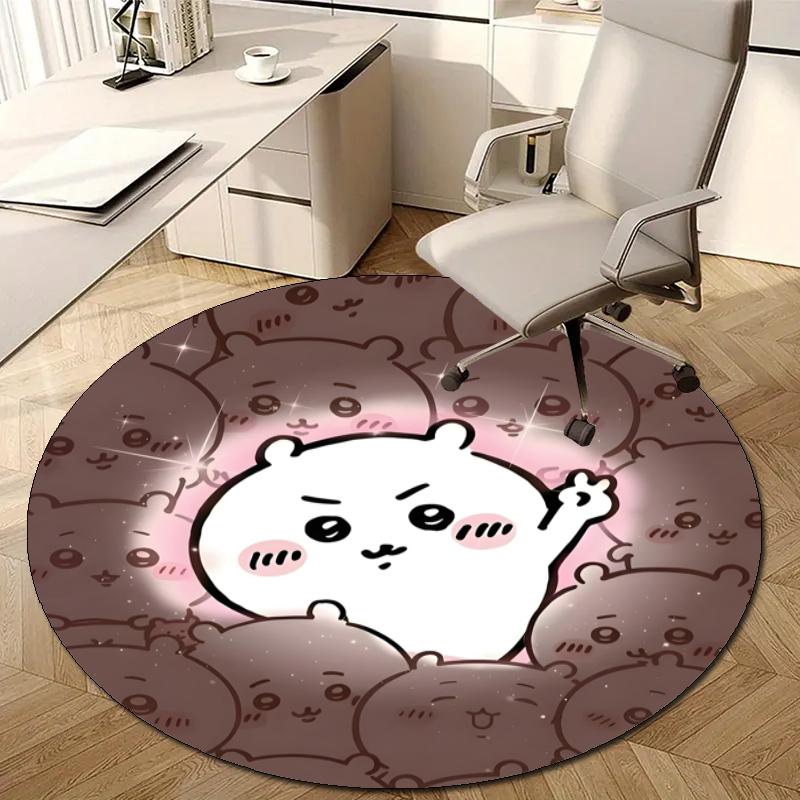 Personalized Chiikawa Round Chair Office Rug - Perfect for Mat, Office Chair & More - Ideal Gift for Birthdays and Holidays