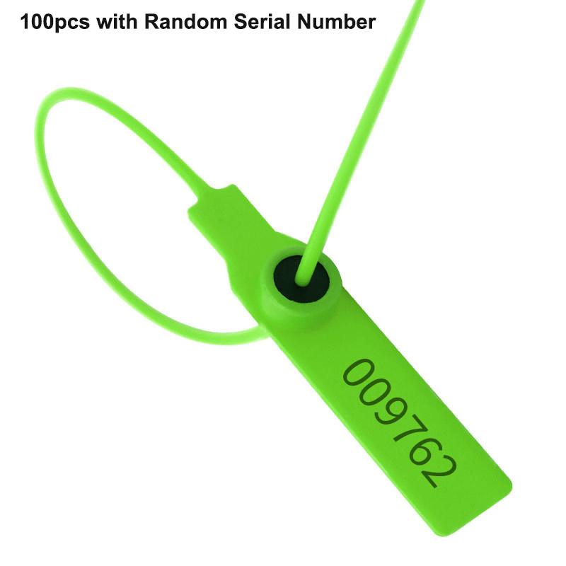 100Pcs Disposable Numbered Plastic Security Seals 28cm for Transportation Truck Cargo Tamper Prevention