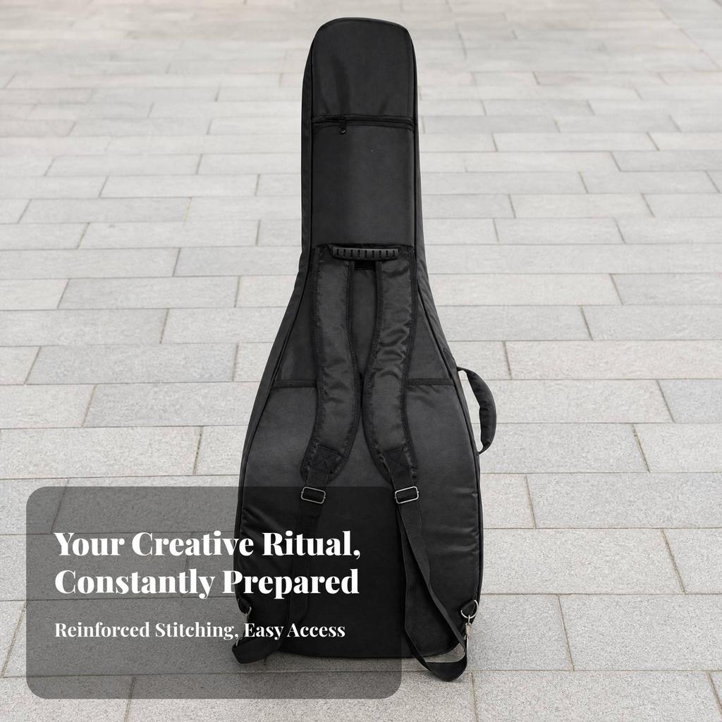 Guitar Gig Bag with Storage Pocket Black Long-Lasting for Travel