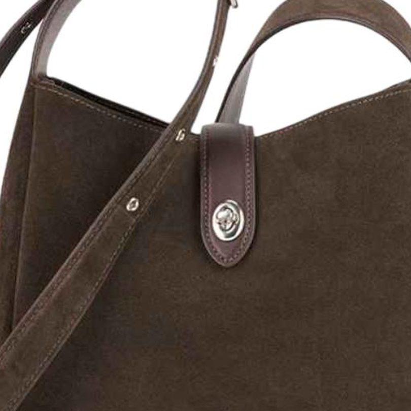 COACH Hadley Cow Leather Crossbody Bags Medium Women's Dark Coffee Color CW004-SVES