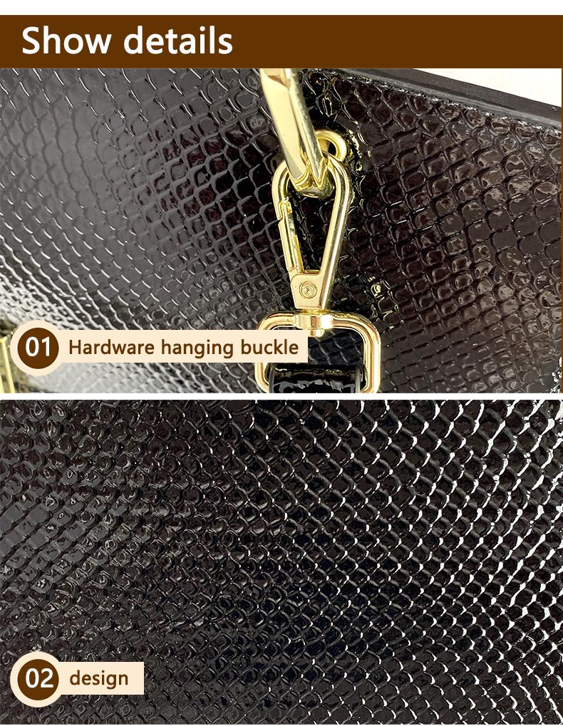 Versatile High-End Glossy Snake Print Patchwork Crossbody and Shoulder Bag for Moms - 2025 Bestseller