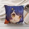 Xiangling Genshin Impact Cushion Cover Silky Short Plush Invisible Zipper Dustproof Sofa Pillow Case For Home Decor