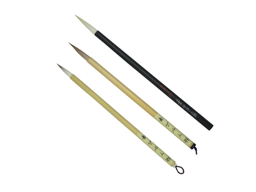 Namurataiseidou Japanese Painting Brush Set Perfect for Beginners and Children Art Supplies Set for Drawing (3 brushes) - -