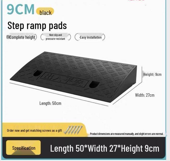 Car Sill and Roadside Plastic Uphill Triangle Speed Bump Mat