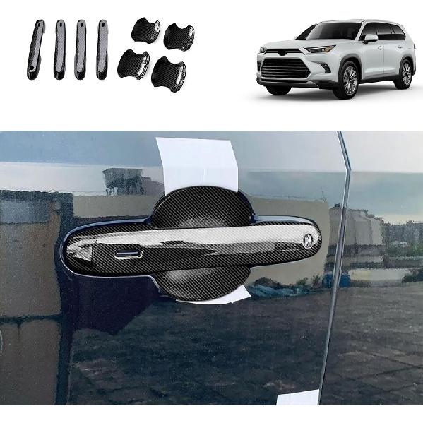 Car Accessories Compatible with Toyota New Grand Highlander 2024 2025 2026 Exterior Door Handle and Handle Bowl Cover Trims Protector Decoration ABS