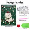 DIY Frameless Pearl Painting Kit Festive Christmas Cat Cozy Home Decor 3D Shiny Bead Art Canvas Relaxing Craft Gift for Adults