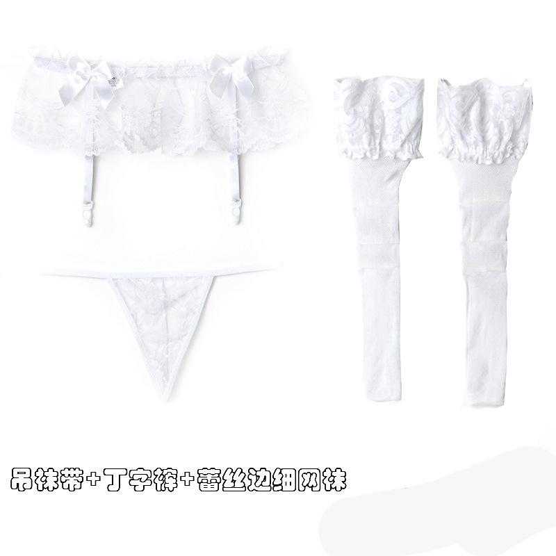 Lotus Leaf Lace Sexy Lace Sex Stockings Garter Belt Open Sex Stockings Set Royal Sister Stockings Clip Pure Desire