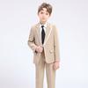 Teen Boys White Piping Suit Blazer Pants Set Kids Gentleman Formal Tuxedo Wedding Ring Bearer Piano Performance Birthday Photograph Costume for 3-14Y