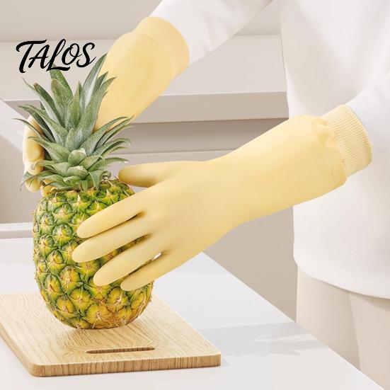 Waterproof Cleaning Gloves Fleece Lined Dishwashing for Housework, PVC Rubber Gloves, Anti-slip Heavy Duty Grip Warm Velvet Lining Kitchen Laundry And
