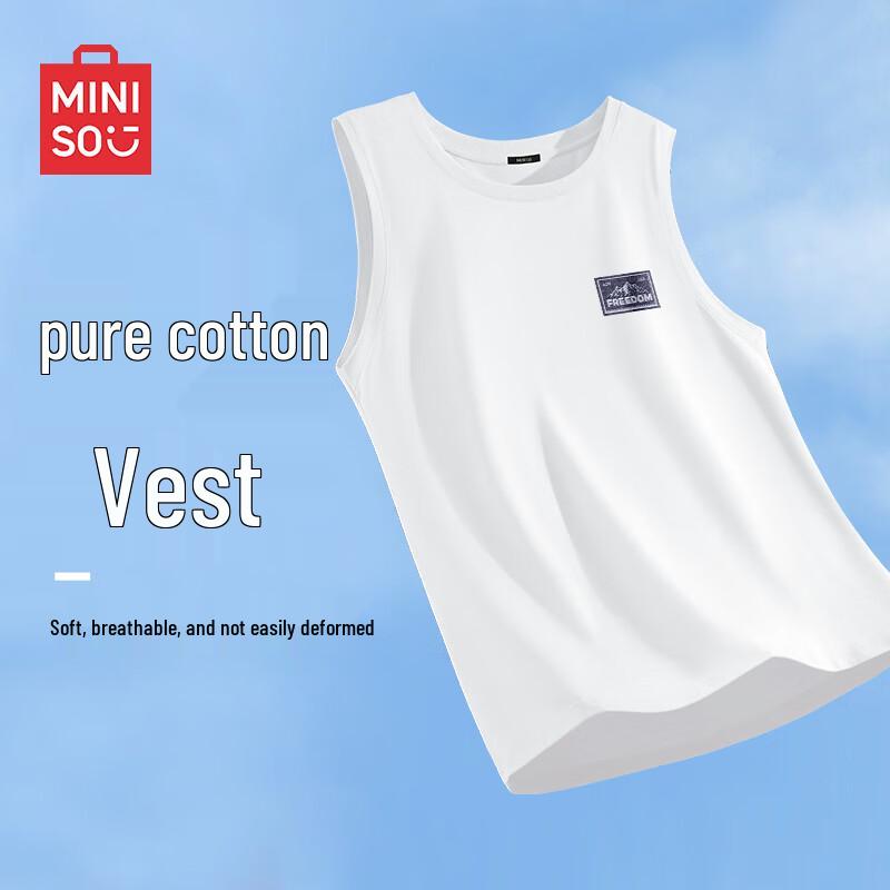 MINISO Мужской летний свободный повседневный жилет из чистого хлопка M