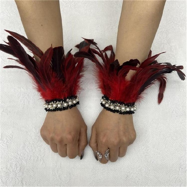 Elegant Feather Wrist Cuffs for Women Photography for Medieval Feather Bracelet Halloween Cosplay and Evening Dresses
