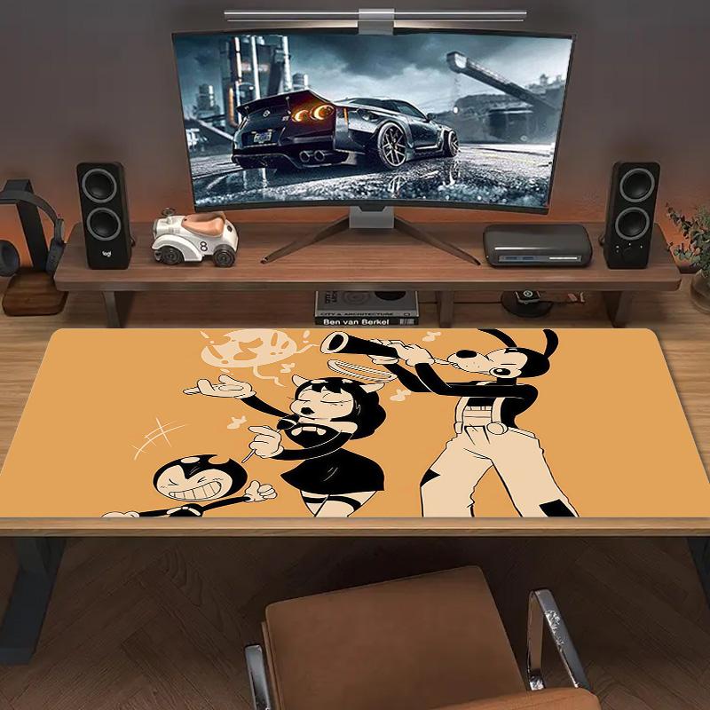 Bendy Print Cushion Non-slip Laptop Tablet Big Mousepad XXL Mat Mini PC Playmat With Lock edge