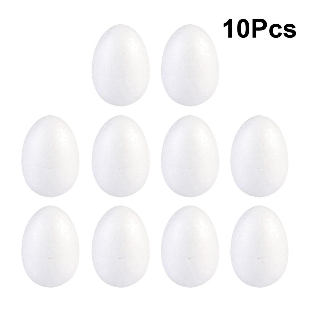 8cm 10pcs DIY Painting Easter Eggs White Craft Balls Foam Egg Coloring Craft Kit For Easter Theme Party Kids Favors Handmade