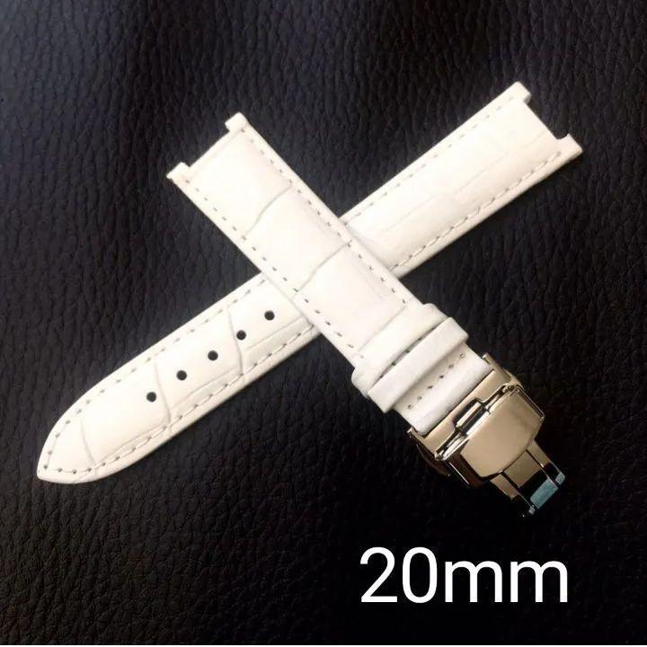 Used Watch Recessed Leather Strap White 20mm D Buckle Waterproof Specification [Compatible with] Cartier Pasha 38 Cartier
