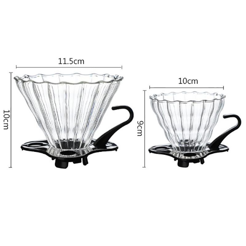 Thickened High Borosilicate Glass Coffee Pot Hand Drip Pot Sharing Pot Filter Coffee Percolator Cup Funnel