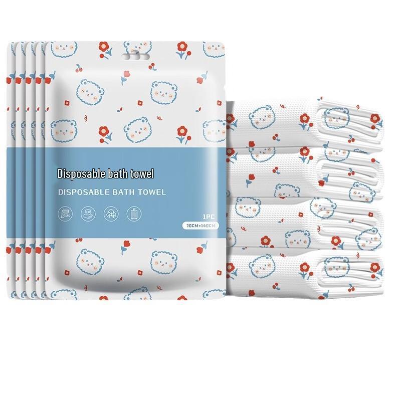 

Danle Disposable Printed Travel Bath Towels (5-pack)