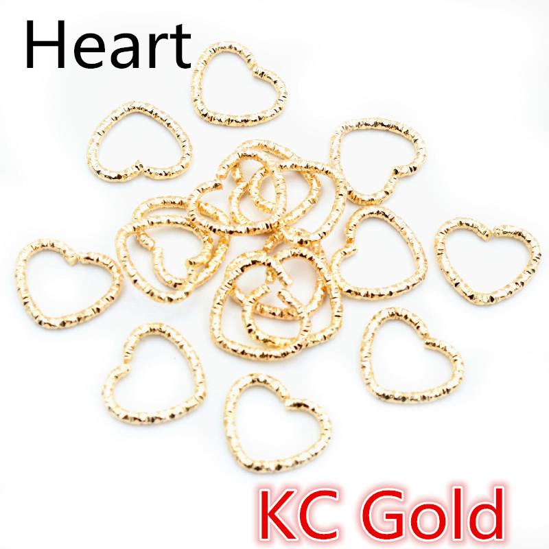 

50pcs/lot Gold Silver Plated Heart Star Jump Rings Twisted Split Rings Spacer Connectors For Jewelry Making Making Supplies