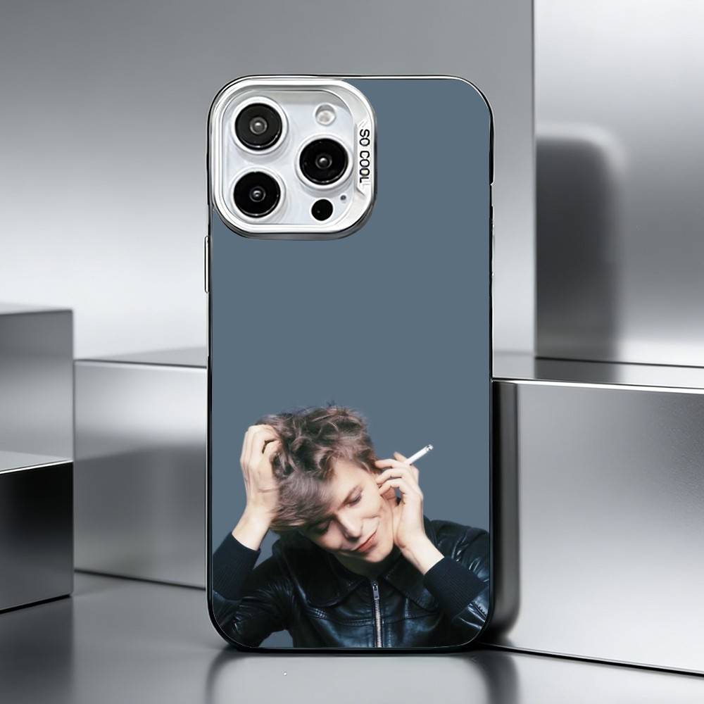 Singer D-David B-Bowie Phone Case For iPhone 17,16,15,14,13,12,11 Plus,Pro Max,XS,Colored silver phone case