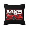 Mazda Miata Mx5 1990 Red Square Pillowcase Cushion Cover Pillow Case Throw Pillow Cover for Home Bedroom Car