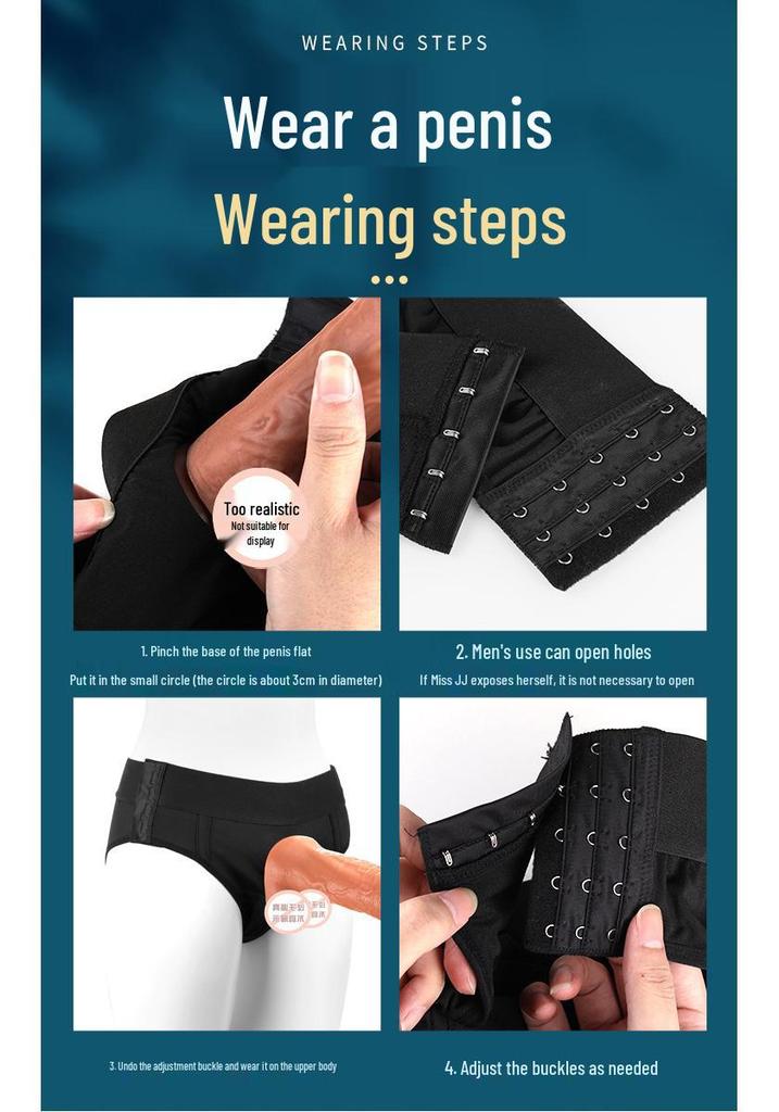 Unisex Tragbare Faux-Penis-Lederhose - Erwachsenen-Vergnügungsspielzeug Unterwäsche