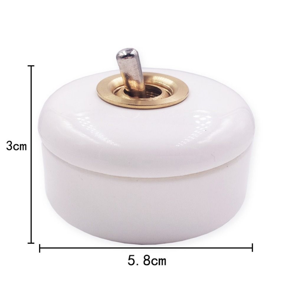 Metal Lever Toggle Light Switch Round Retro Wall Switch Vintage Toggle Switch For Home