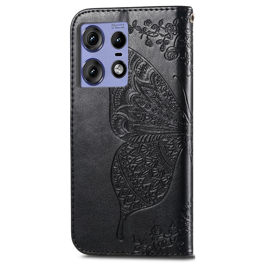 For Motorola Edge 50 Pro 5G Wallet Case Butterfly Imprinted PU Leather Phone Cover