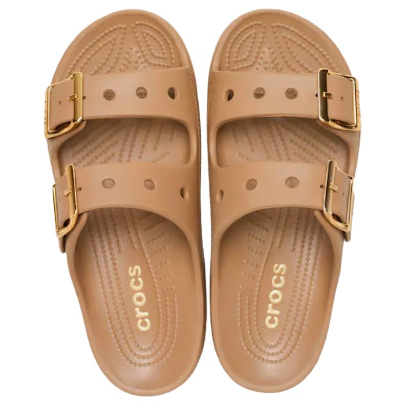 Crocs Chinelos Femininos Marrons Sábado Moda Conforto Exterior Respiráveis Anti-desgaste 213316-2EY