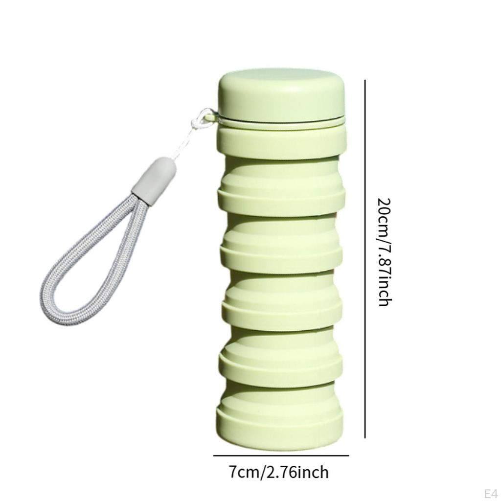 Water Bottle, 500ml Silicone Lightweight Reusable Sports Drinking Cup for Hiking Backpacking
