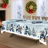 Christmas Tablecloth Snowman Reindeer Holiday Dining Table Cover Dustproof Festive Xmas Party Home Decoration
