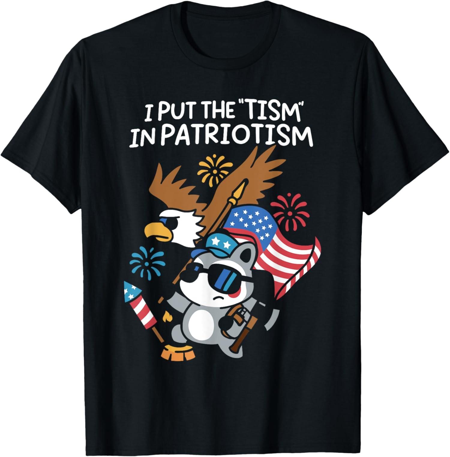 I Put The Tism in Patriotism Eagle Style Unisex T-Shirt S разноцветный