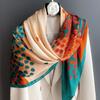 90Cm Woman Fashion Satin Silk Square Scarf Spring Summer Shawls Luxury Printed Hijab Scarf Muslim Headband Wrap Beach Stoles
