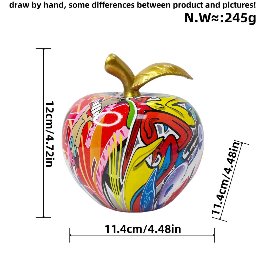 Resin Apple Ornament Entryway Shelf Decor For Home Good Fortune Display Housewarming Gift Decoration