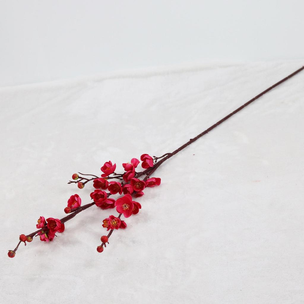 Artificial Red Plum and Peach Blossom Bouquet for Indoor Home Decoration