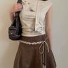 Sweet Woven Flower Waist Chain Dresses Female National Style New Dress Design Sense All-match Belt Skirt Rope Ins Korean Fashion