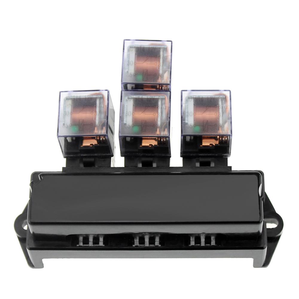 10-vägs säkringsdosa 5-stifts sockelbas relä säkringshållarblock med 13 st