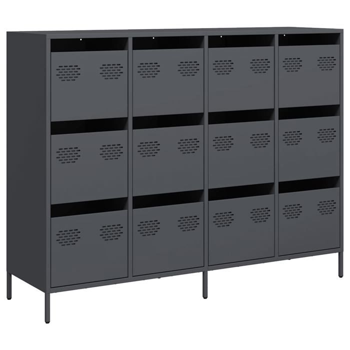VidaXL Buffet anthracite 135x39x103,5 cm acier laminé à froid, meuble de rangement, meuble de rangement de cuisine, meuble 3307175