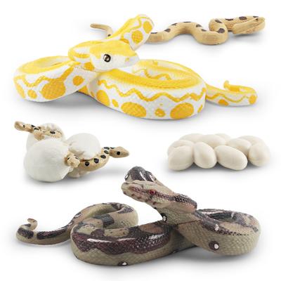 Children'S Simulation Forest Animal 4-Piece Set Python Growth Cycle Model Burmese Python Plum Blossom Python Static Ornament