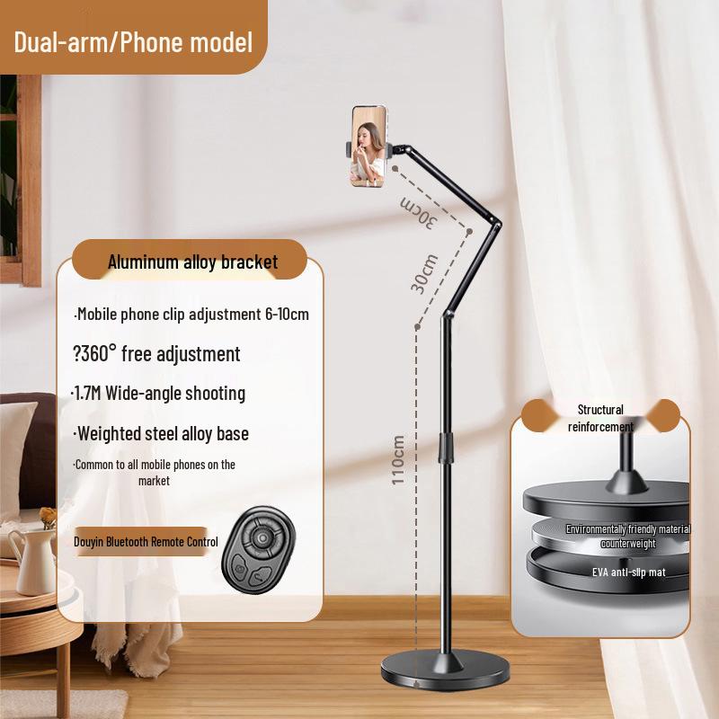 Adjustable Floor-Stand for Streaming, Recording, and Overhead Shots