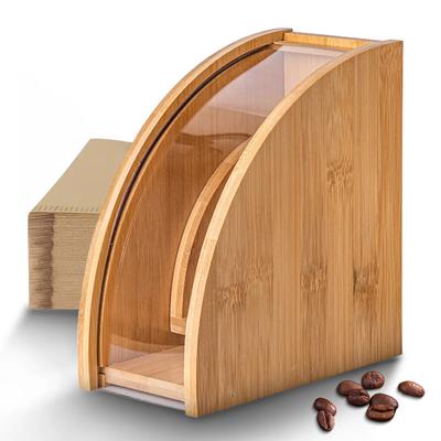 Elegant Bamboo Coffee Filter Paper Storage Holder, Durable, Compact, and Designed for Easy Access, Perfect for Coffee Lovers