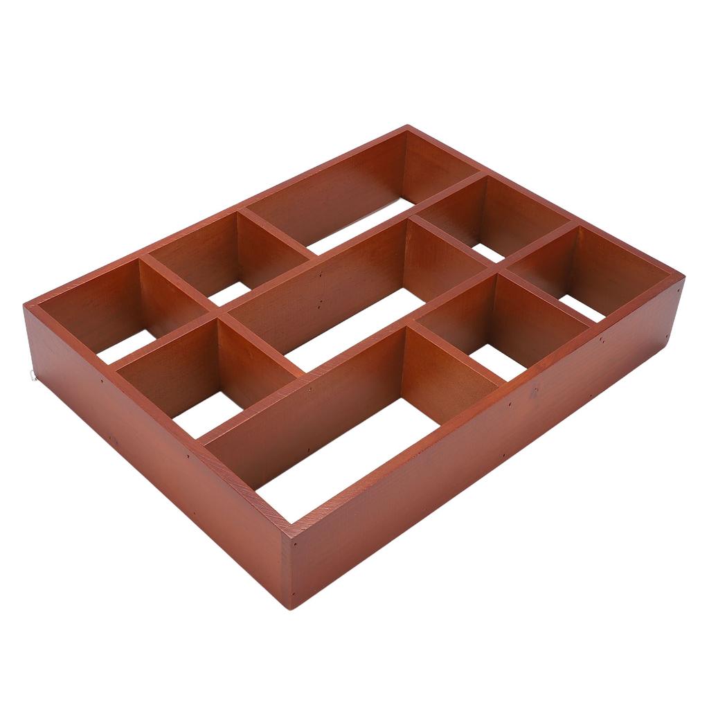 Wooden Wall Desktop Shelf 9 Compartments Multifunctional Vintage Wooden Wall Shelf Makeup  