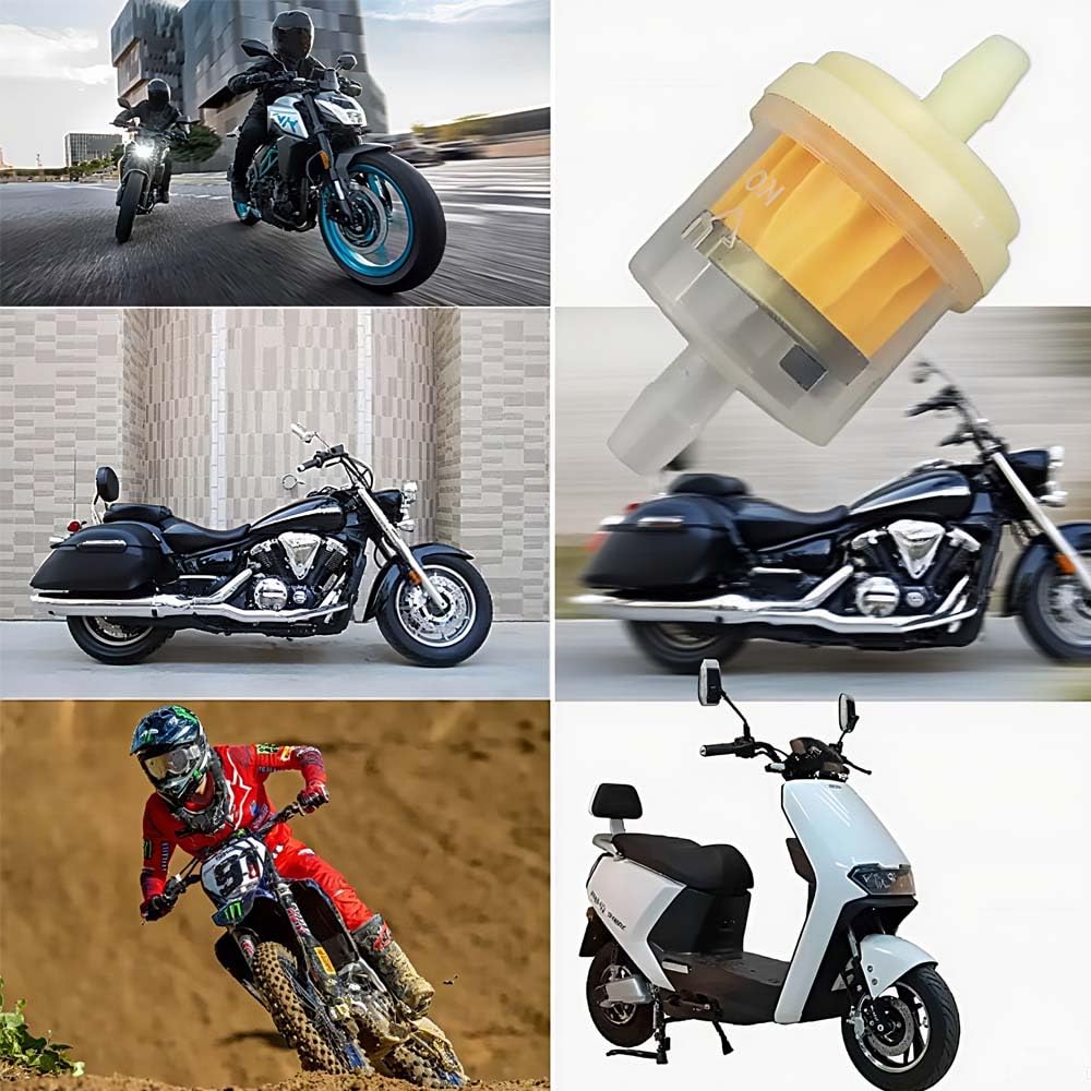 Samcos Fuel Filter, Universal Motorcycle, Gasoline Filter, Compatible with Fuel Hose Inner Diameter, 0.2
