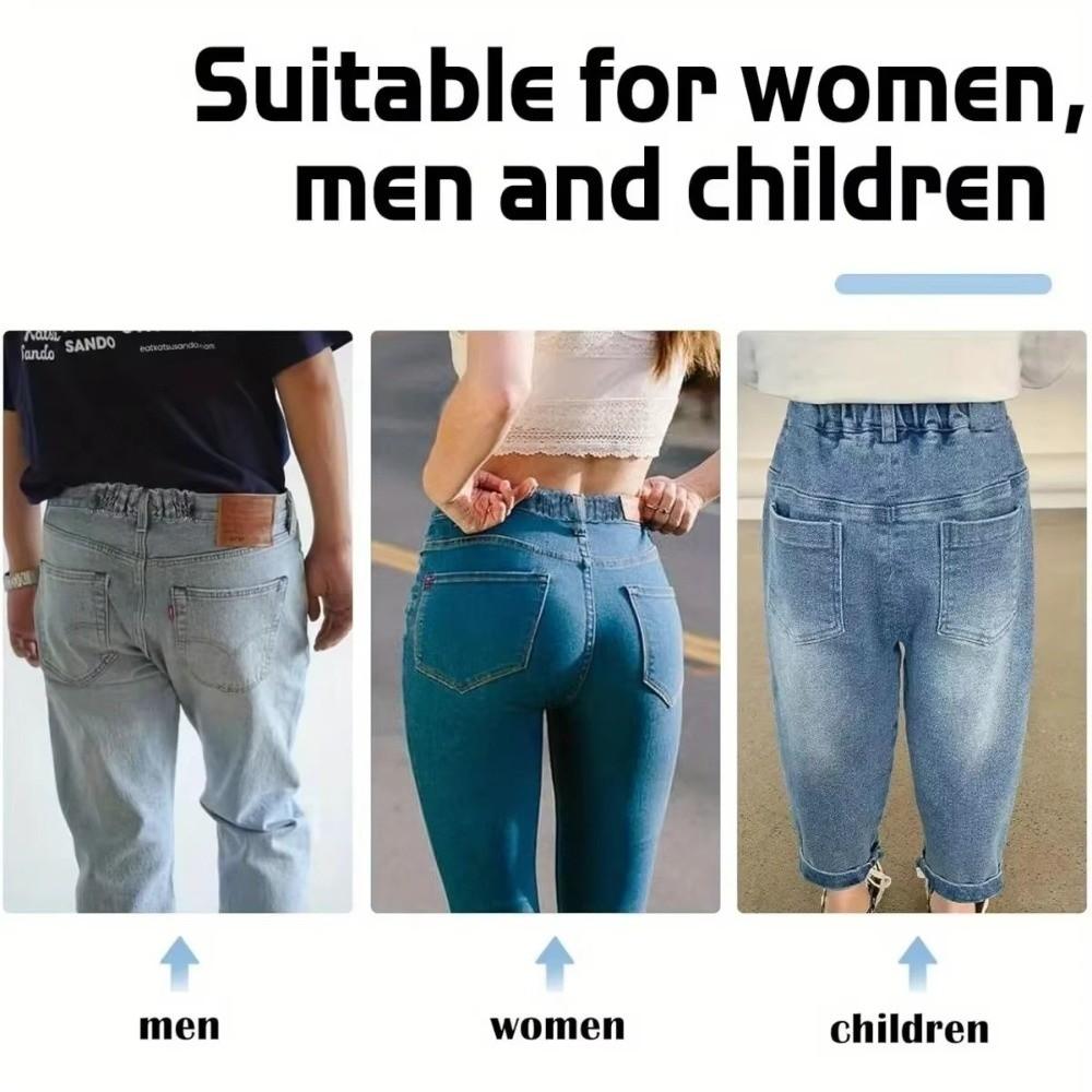 No-Sew Invisible Belt Tightener Set Adjustable Elastic Waist Band Women Men Jean Pant