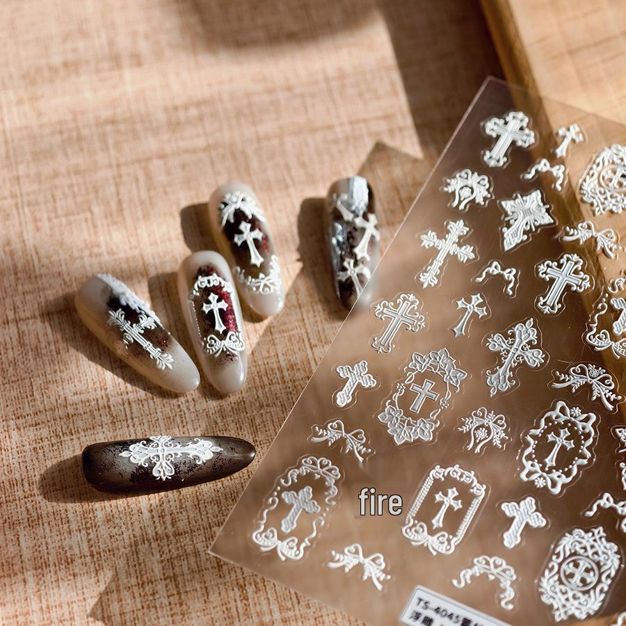

TENSOR TS-4045 Spring Lace Chrome Hearts Nail Stickers