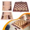 29x29cm 3 In 1 Chess Chekers Backgammon Developing Strategic Thinking Chess Wooden Set Foldable Chess Board for Kids Adults
