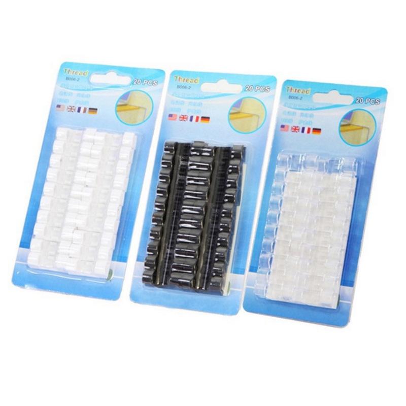 20pcs Upgraded Cable Holder, Cable Management Cord Organizer Clips Self Adhesive for Desktop USB Charging Cable Power Cord