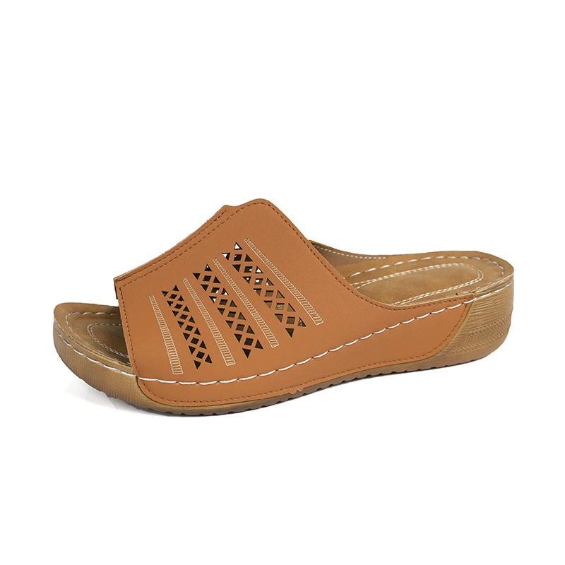 Dámské letní pantofle nadměrné velikosti, prodyšné a módní, se šikmým a cool mopem