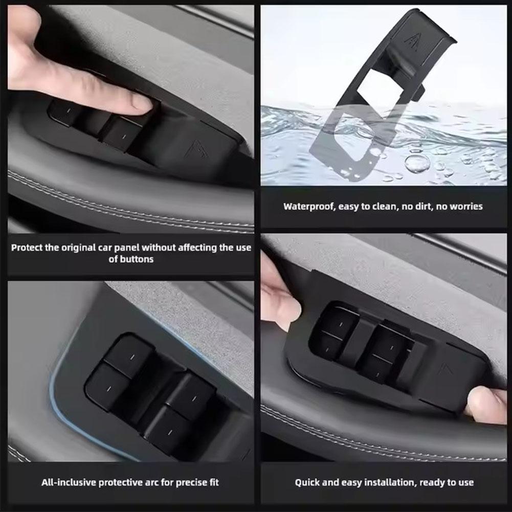For Tesla ModelY Juniper2025 Window Lift Panel Switch Cover Trim Silicone Door Open Handle Panel Protector Cover Stick Accessory